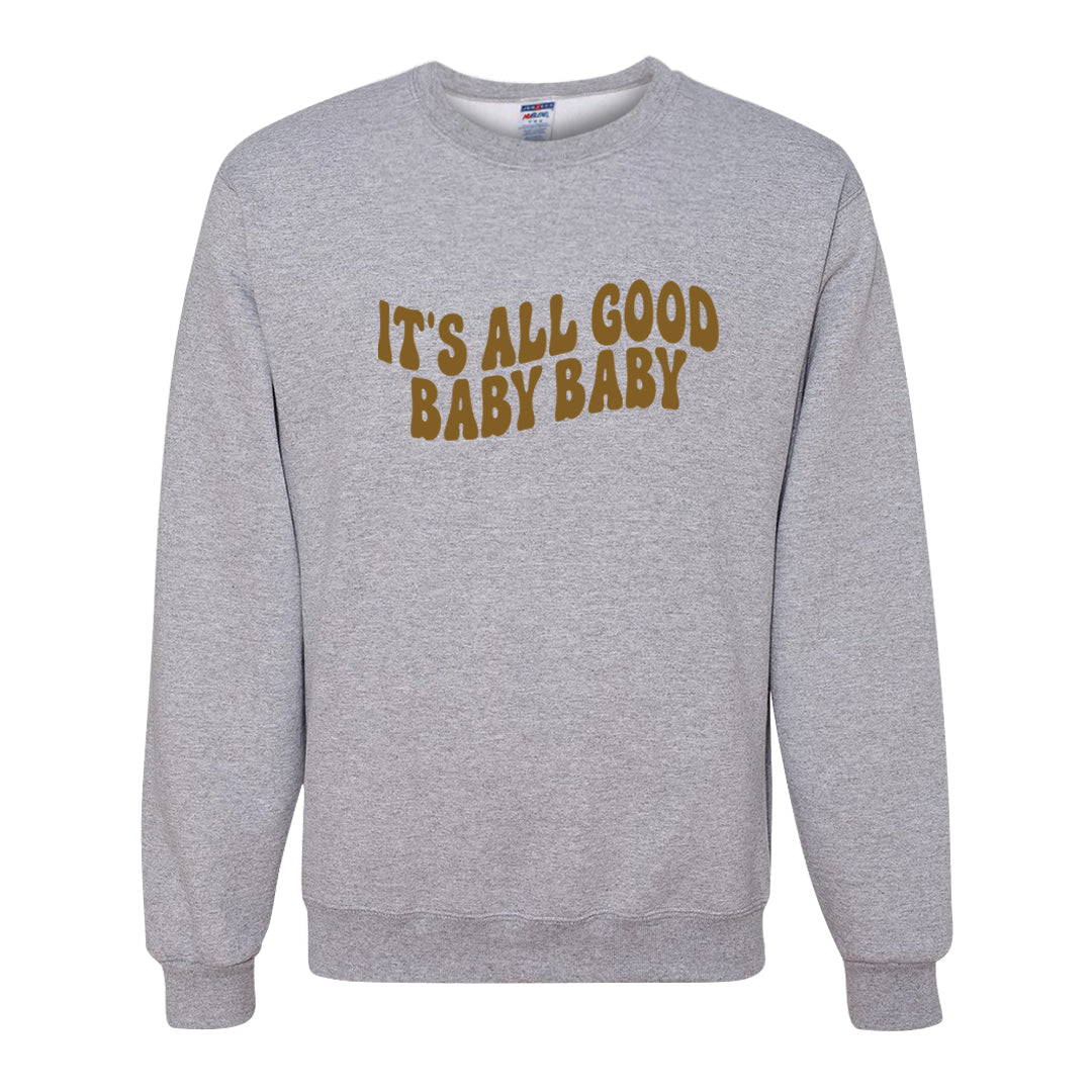 Metallic Gold Retro 1s Crewneck Sweatshirt | All Good Baby, Ash