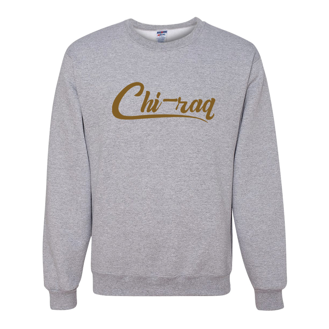 Metallic Gold Retro 1s Crewneck Sweatshirt | Chiraq, Ash