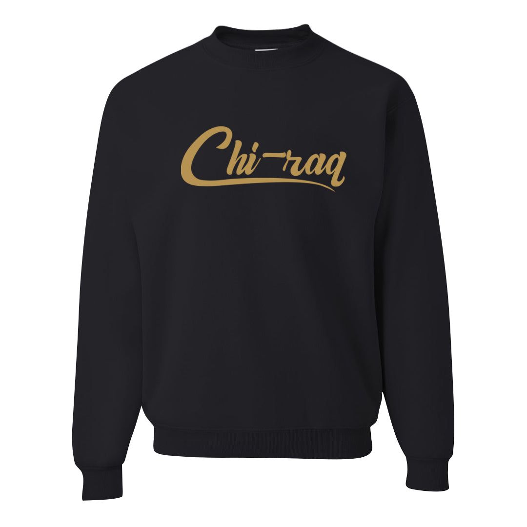 Metallic Gold Retro 1s Crewneck Sweatshirt | Chiraq, Black