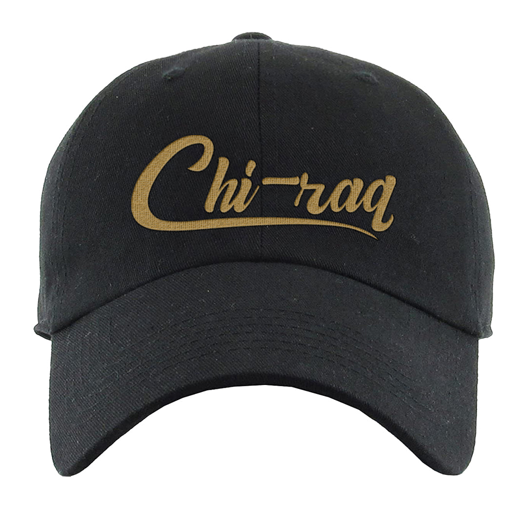 Metallic Gold Retro 1s Dad Hat | Chiraq, Black
