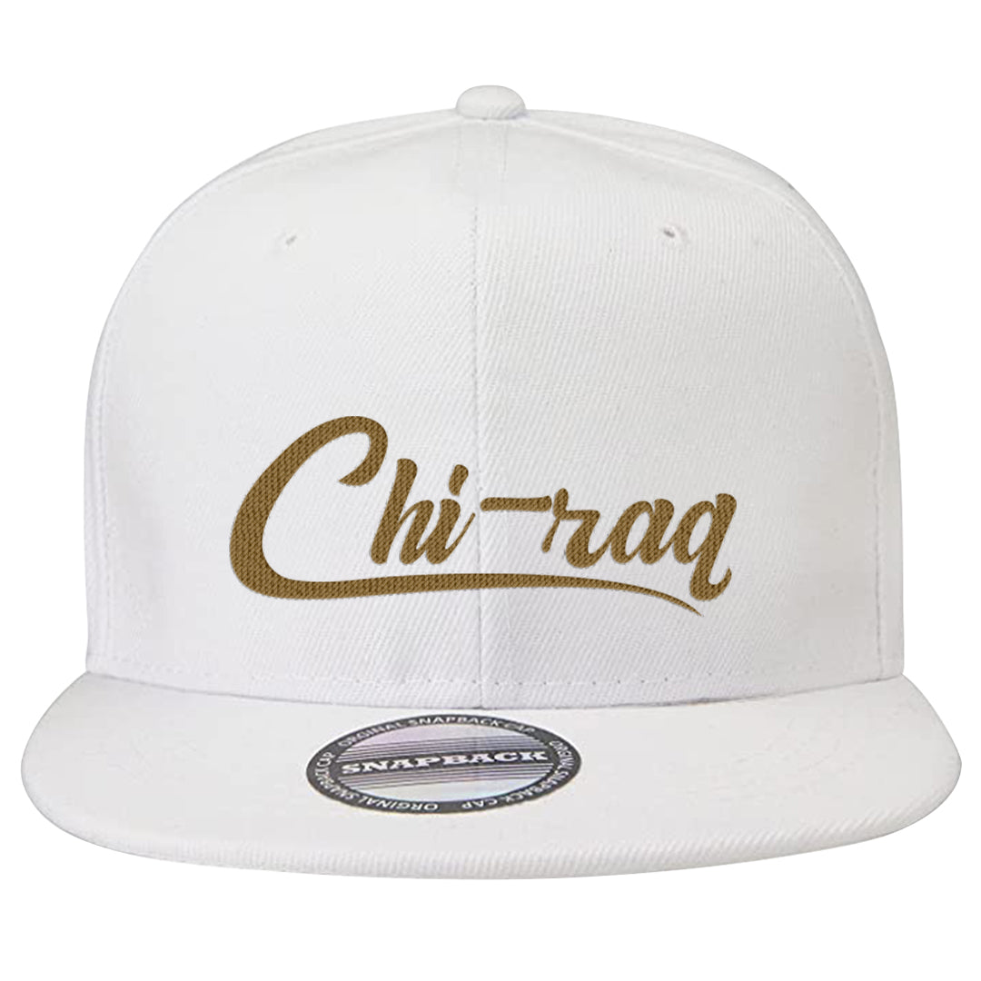 Metallic Gold Retro 1s Snapback Hat | Chiraq, White