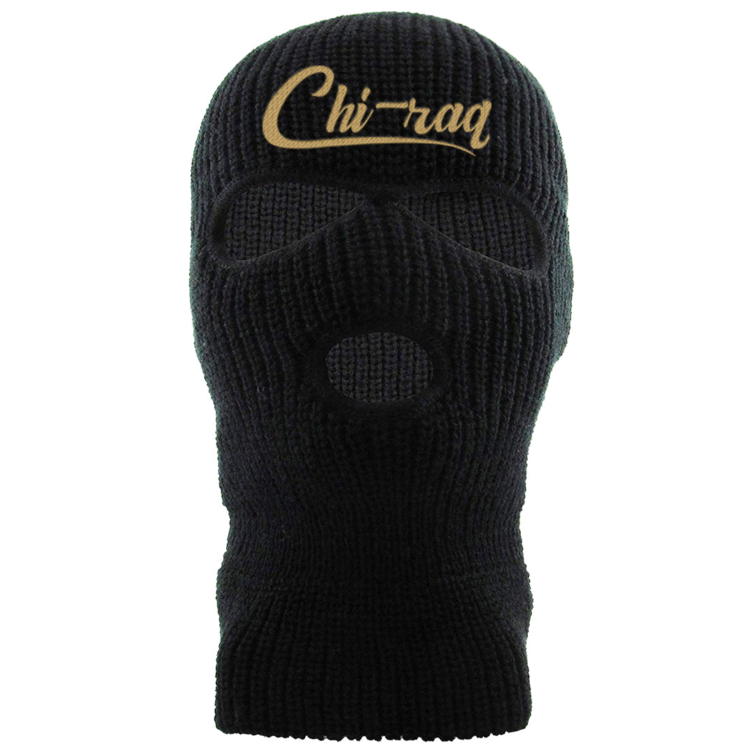 Metallic Gold Retro 1s Ski Mask | Chiraq, Black