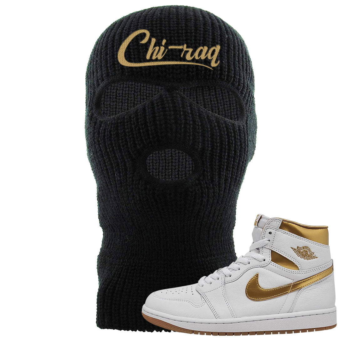 Metallic Gold Retro 1s Ski Mask | Chiraq, Black