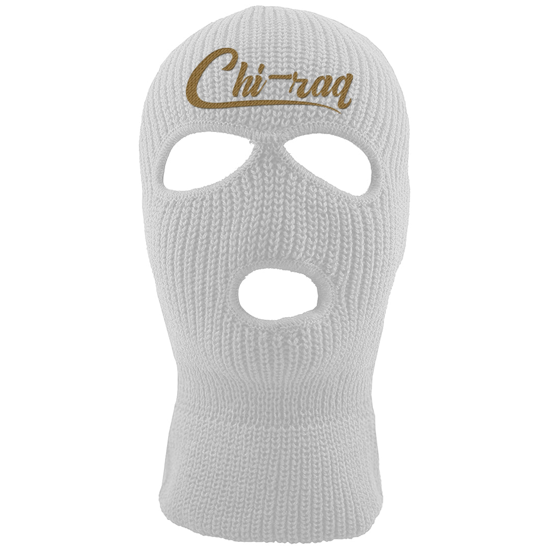 Metallic Gold Retro 1s Ski Mask | Chiraq, White