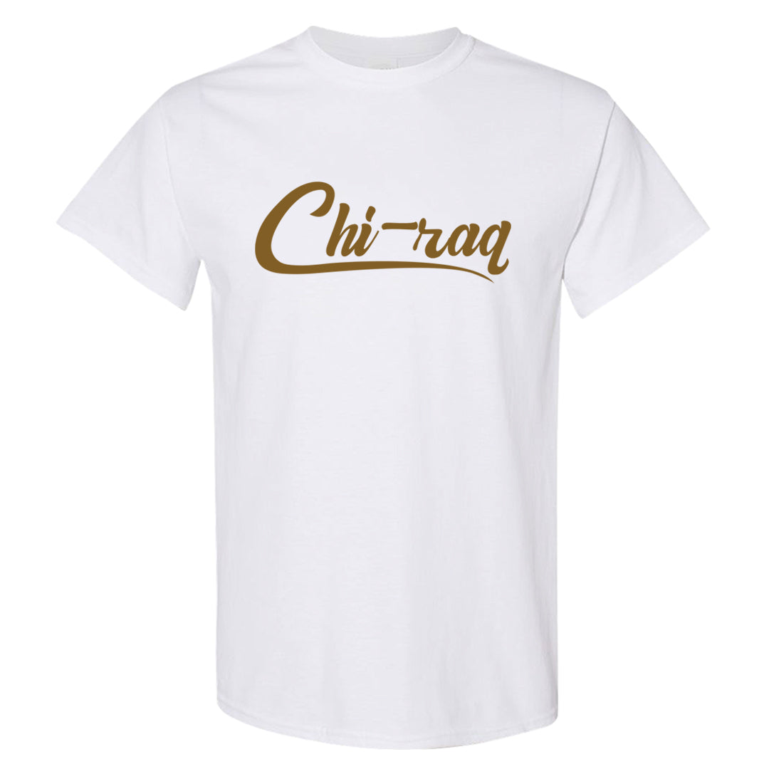 Metallic Gold Retro 1s T Shirt | Chiraq, White