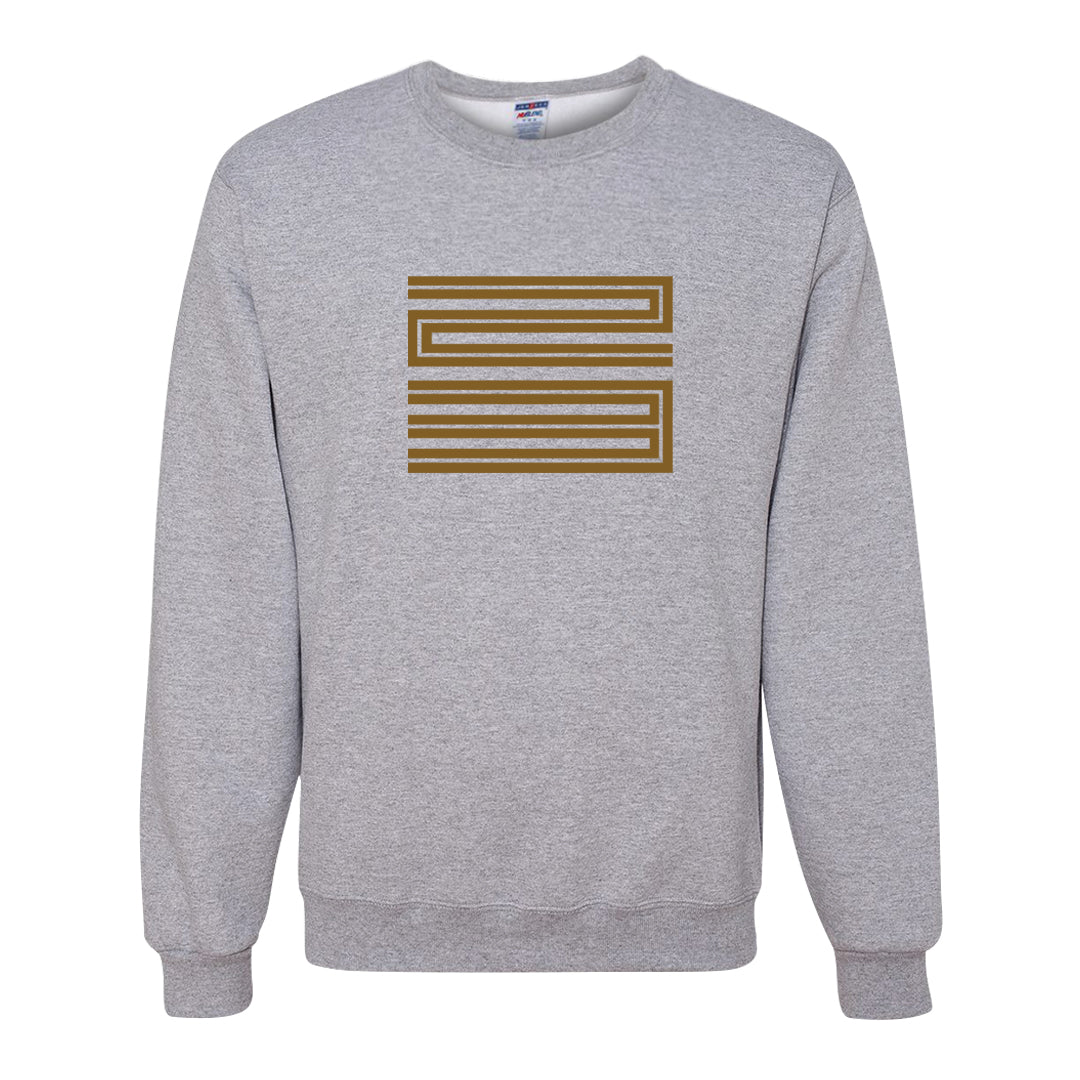Metallic Gold Retro 1s Crewneck Sweatshirt | Double Line 23, Ash