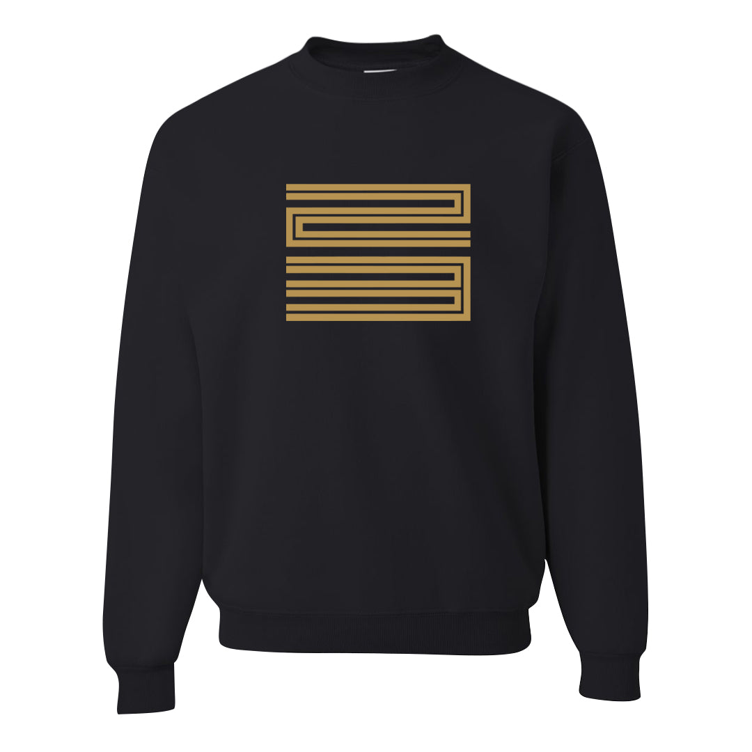 Metallic Gold Retro 1s Crewneck Sweatshirt | Double Line 23, Black