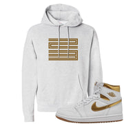 Metallic Gold Retro 1s Hoodie | Double Line 23, Ash