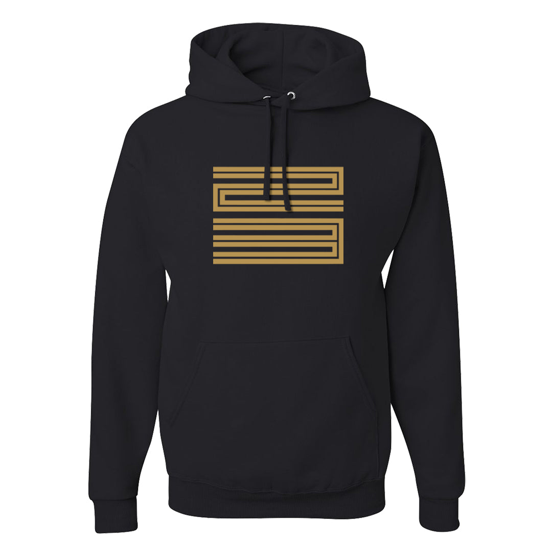 Metallic Gold Retro 1s Hoodie | Double Line 23, Black