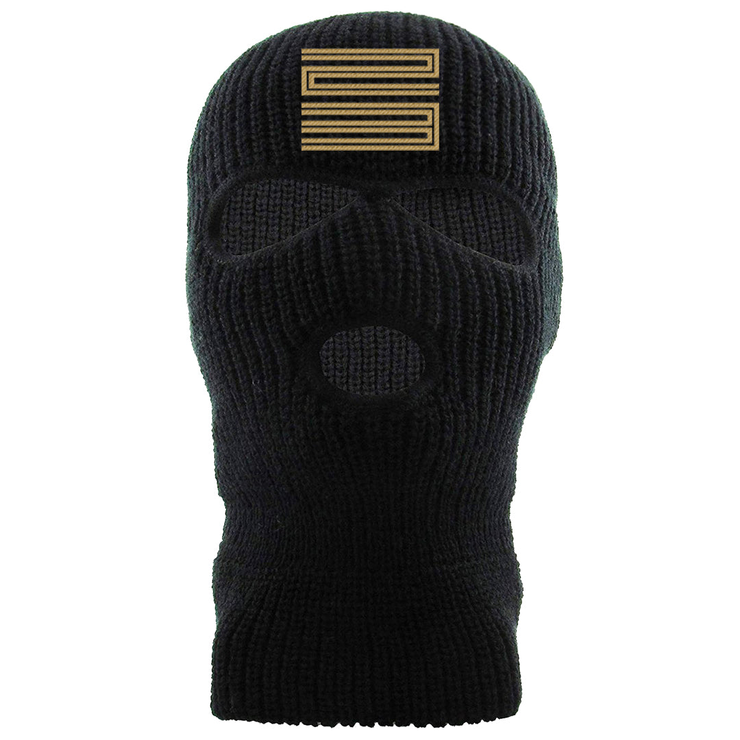 Metallic Gold Retro 1s Ski Mask | Double Line 23, Black