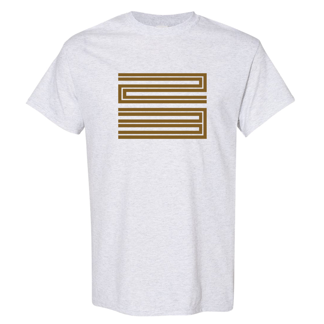 Metallic Gold Retro 1s T Shirt | Double Line 23, Ash