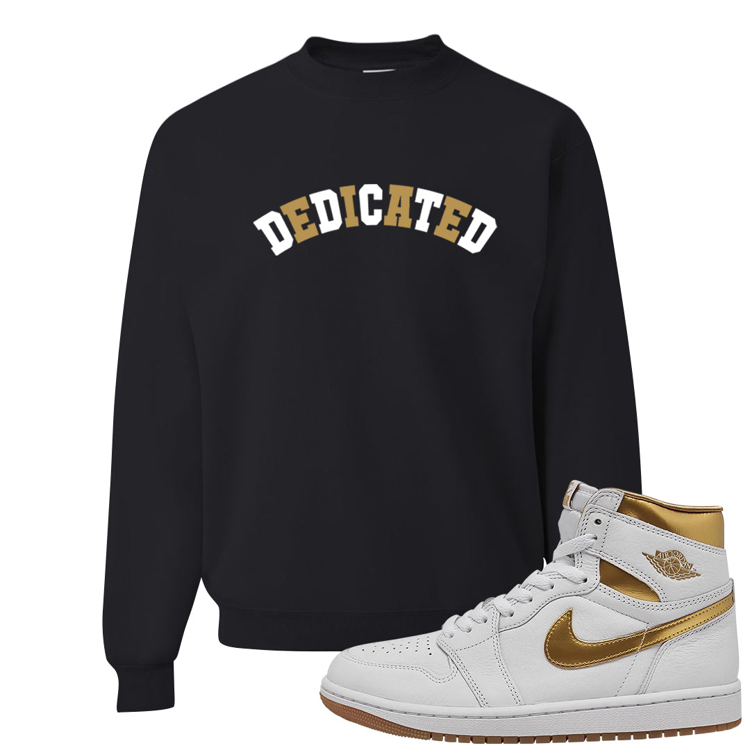 Metallic Gold Retro 1s Crewneck Sweatshirt | Dedicated, Black