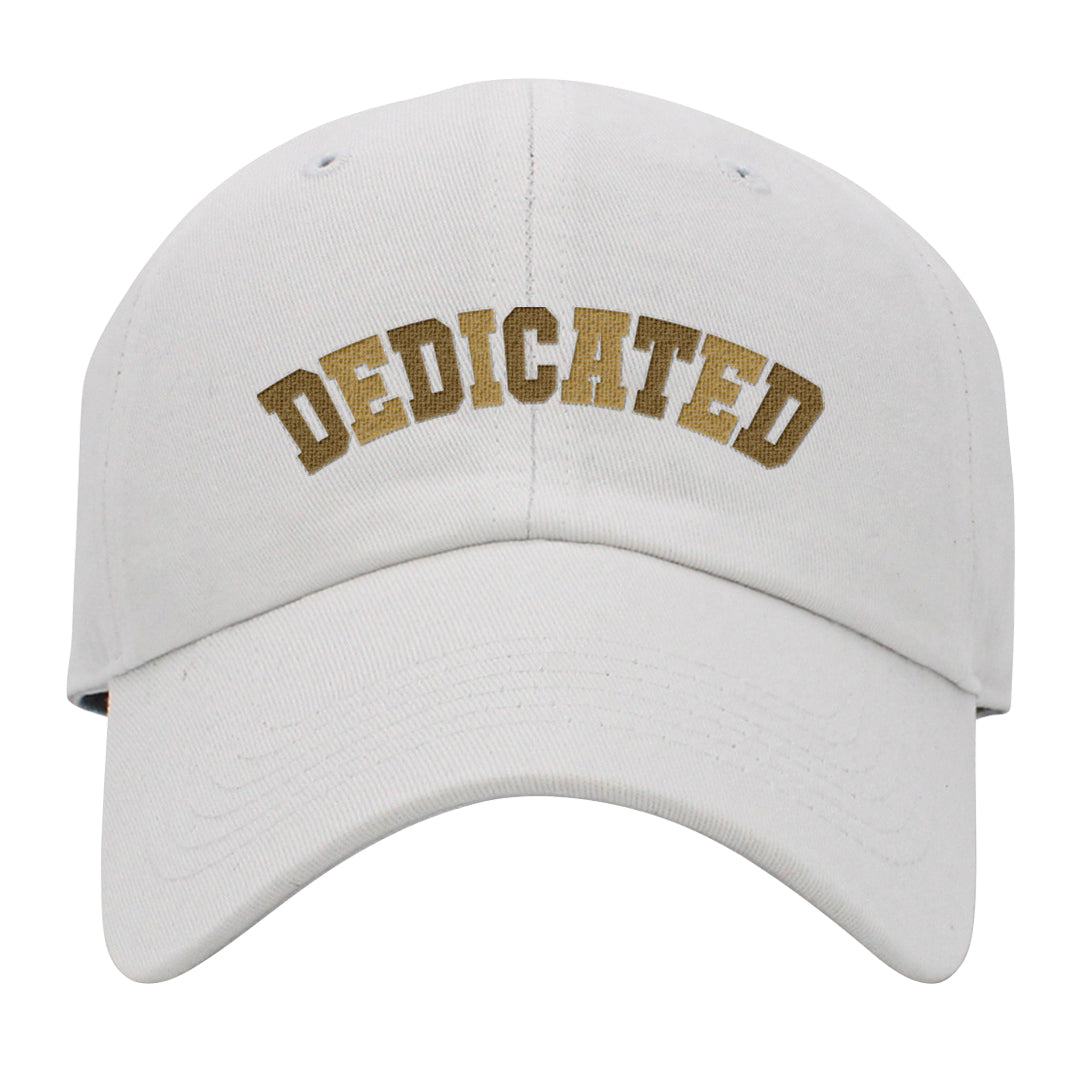 Metallic Gold Retro 1s Dad Hat | Dedicated, White