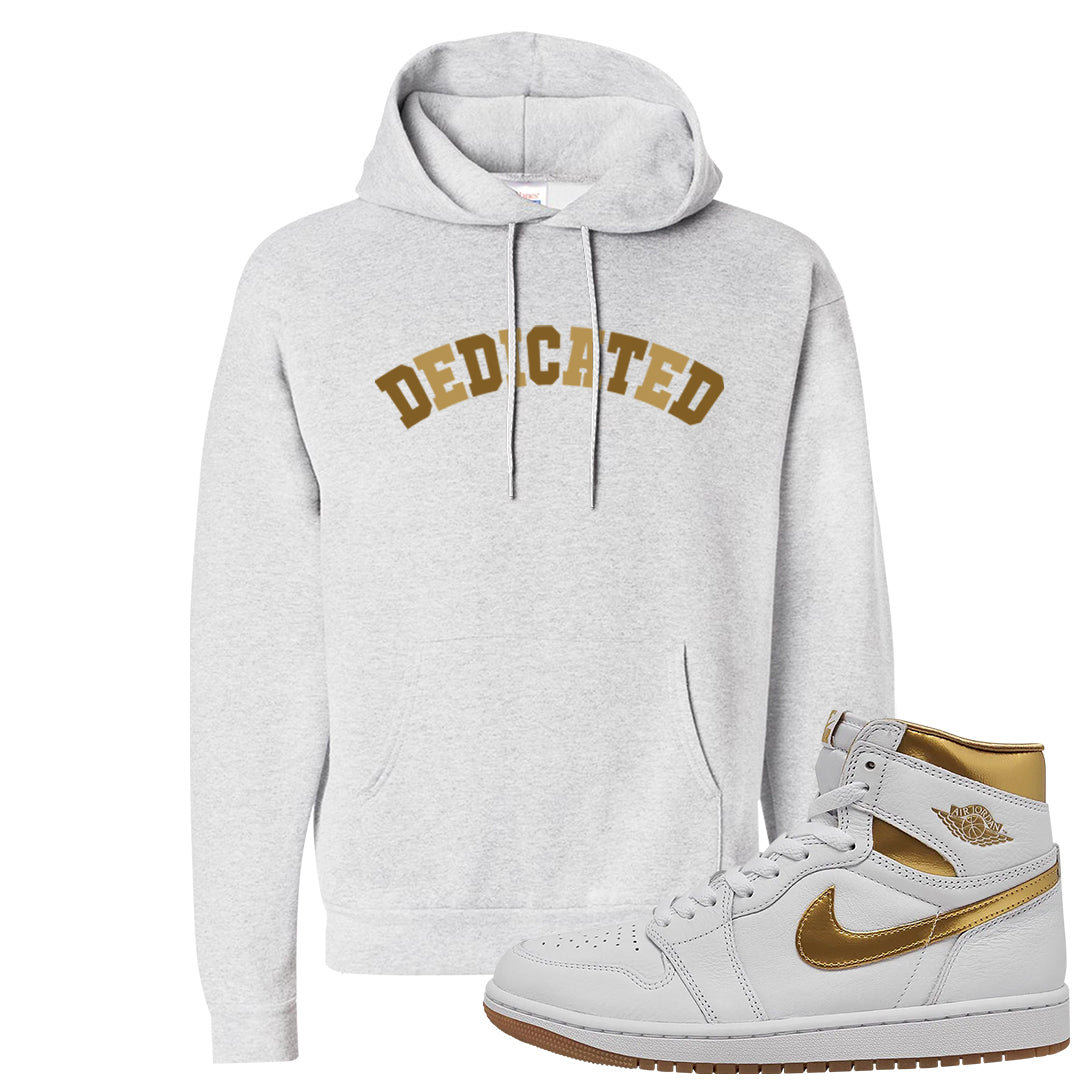 Metallic Gold Retro 1s Hoodie | Dedicated, Ash