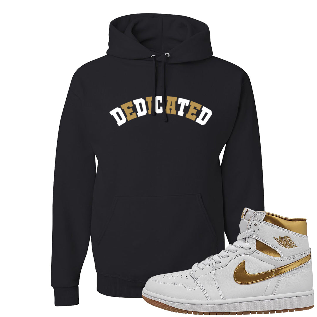 Metallic Gold Retro 1s Hoodie | Dedicated, Black