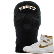 Metallic Gold Retro 1s Ski Mask | Dedicated, Black