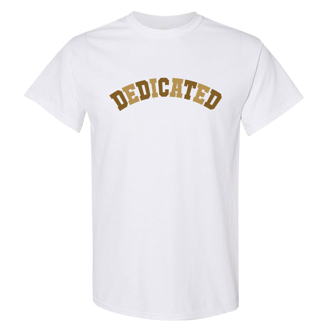 Metallic Gold Retro 1s T Shirt | Dedicated, White