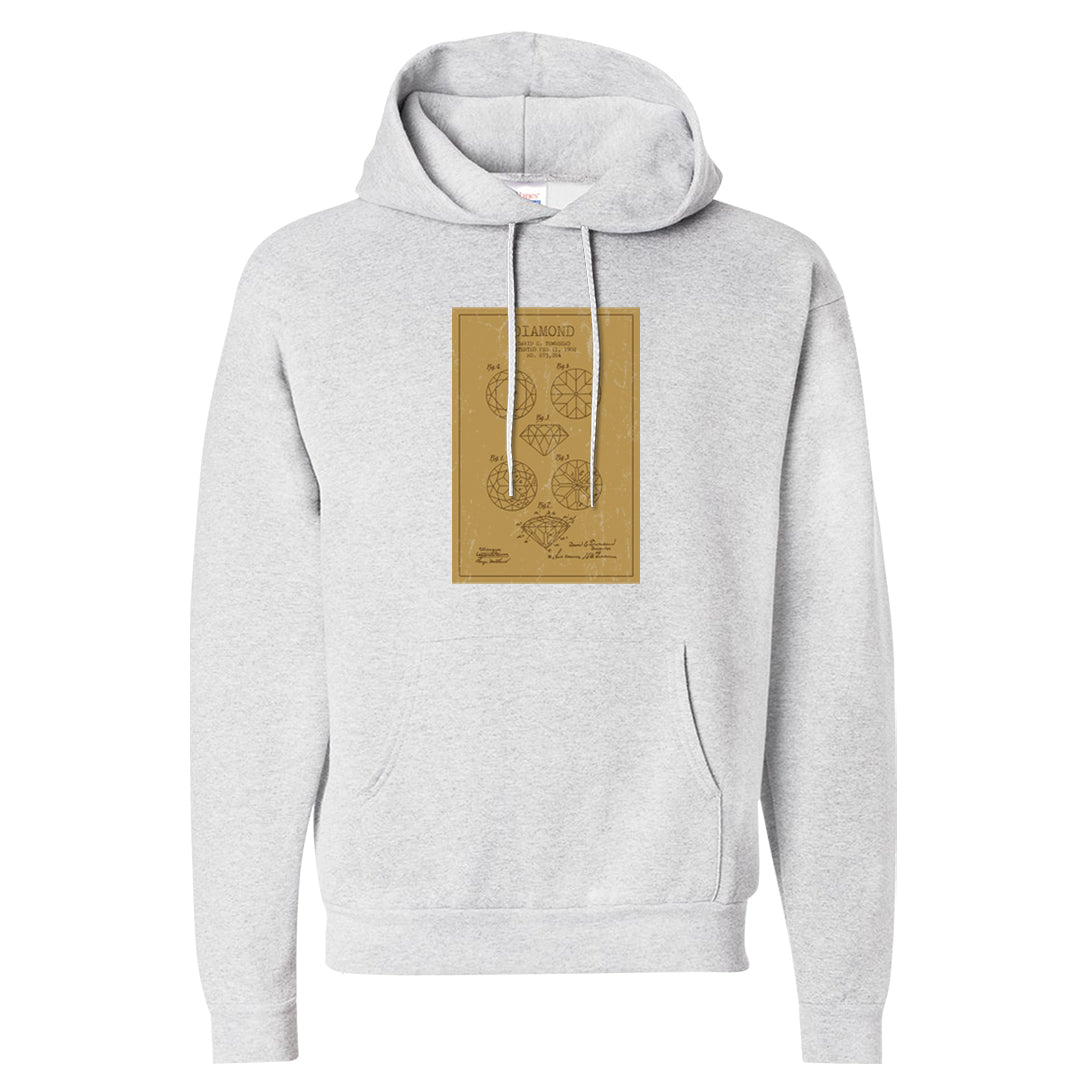 Metallic Gold Retro 1s Hoodie | Diamond Patent Sketch, Ash