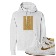 Metallic Gold Retro 1s Hoodie | Diamond Patent Sketch, Ash