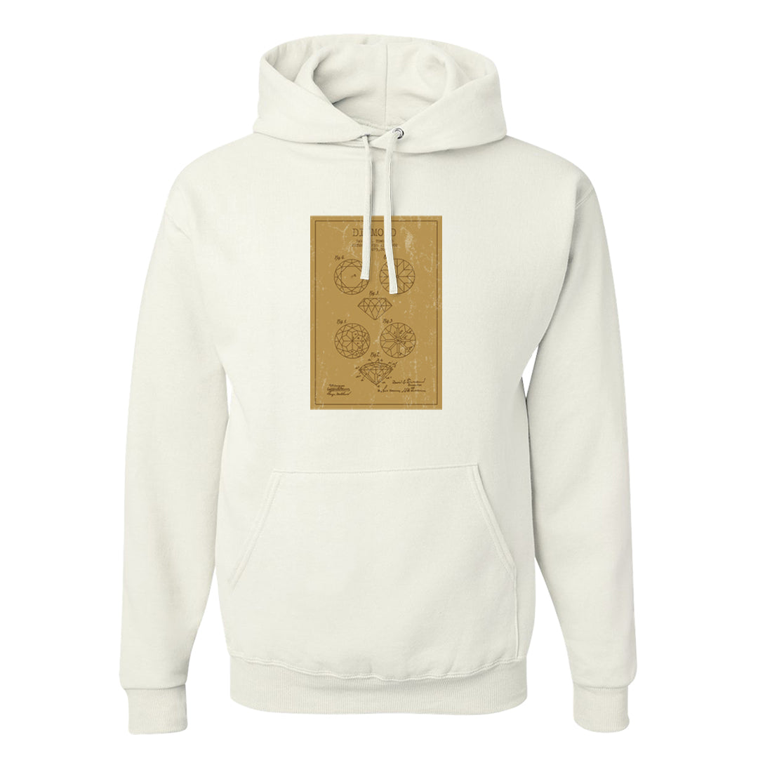 Metallic Gold Retro 1s Hoodie | Diamond Patent Sketch, White