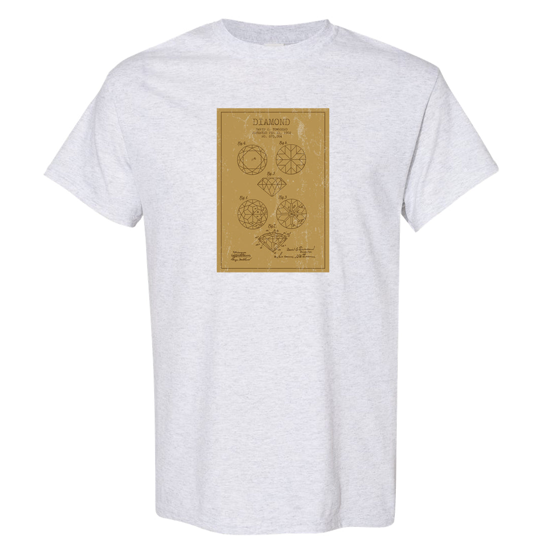 Metallic Gold Retro 1s T Shirt | Diamond Patent Sketch, Ash