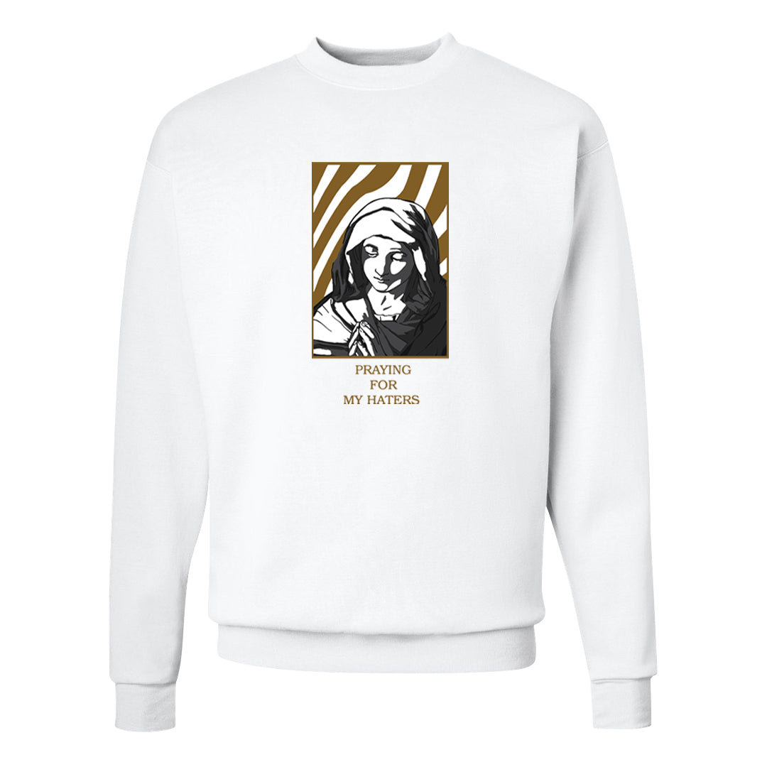 Metallic Gold Retro 1s Crewneck Sweatshirt | God Told Me, White