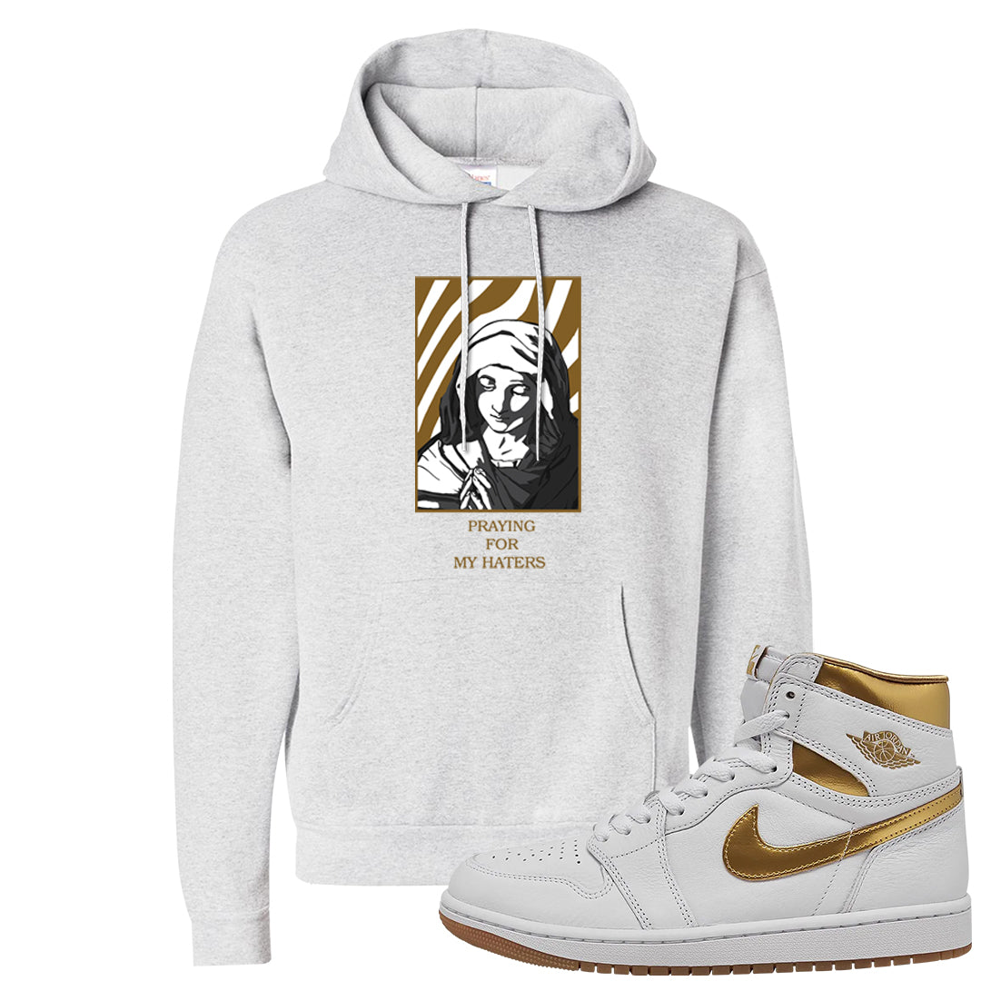 Metallic Gold Retro 1s Hoodie | God Told Me, Ash