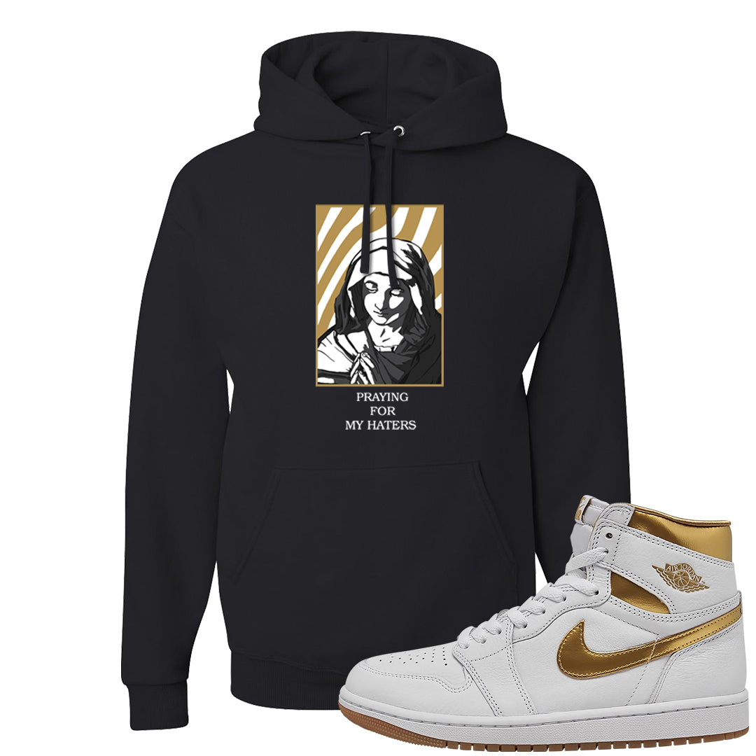 Metallic Gold Retro 1s Hoodie | God Told Me, Black