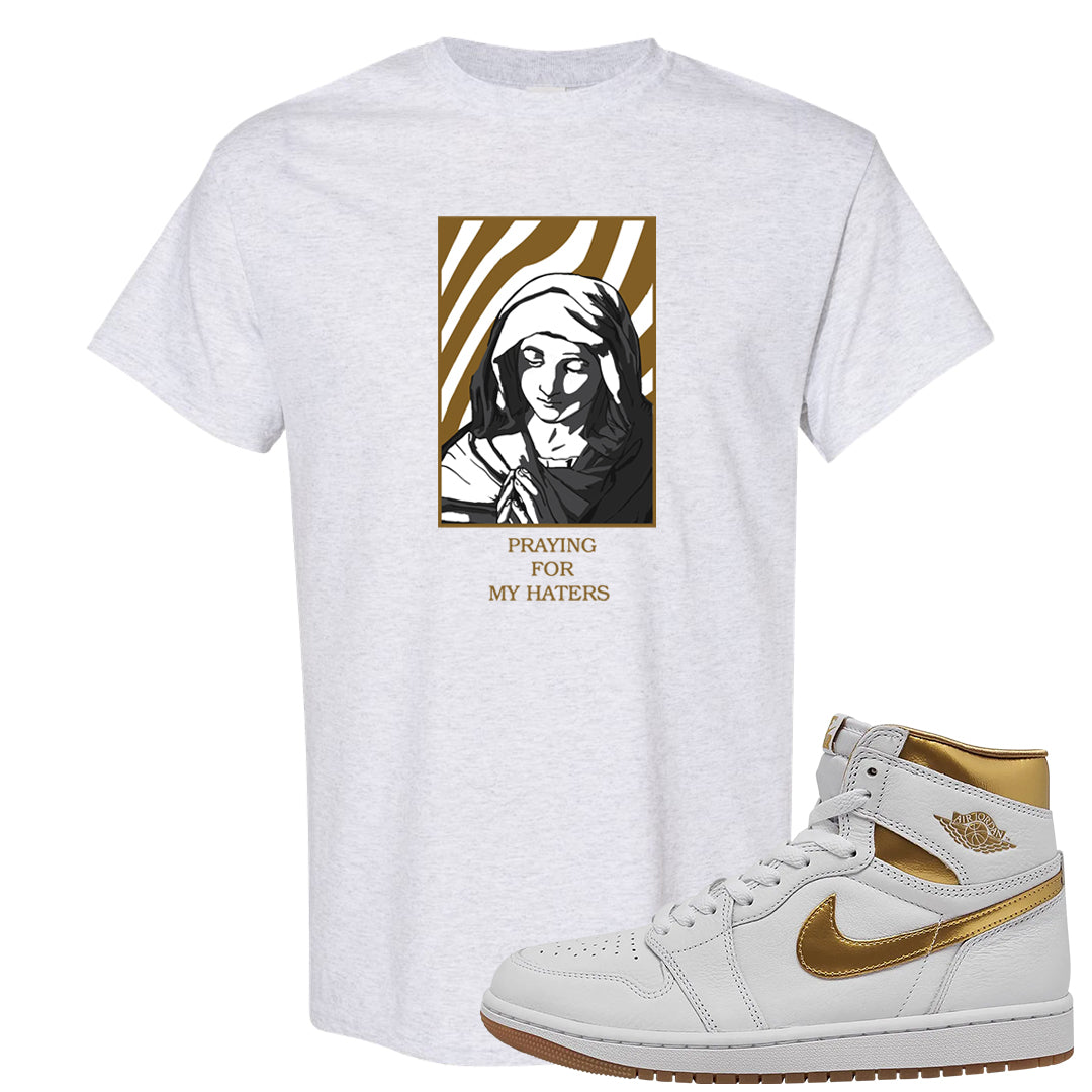 Metallic Gold Retro 1s T Shirt | God Told Me, Ash