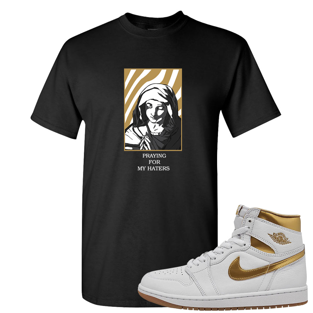 Metallic Gold Retro 1s T Shirt | God Told Me, Black