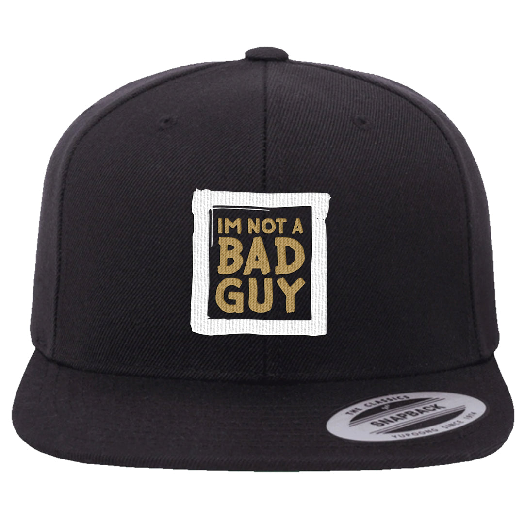 Metallic Gold Retro 1s Snapback Hat | I'm Not A Bad Guy, Black