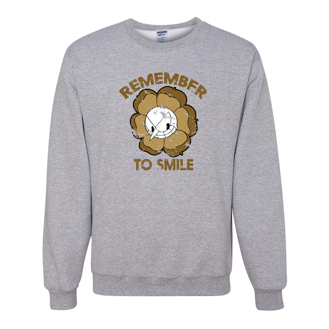 Metallic Gold Retro 1s Crewneck Sweatshirt | Remember To Smile, Ash