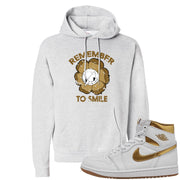 Metallic Gold Retro 1s Hoodie | Remember To Smile, Ash