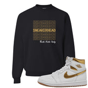 Metallic Gold Retro 1s Crewneck Sweatshirt | Thank You Sneakers, Black