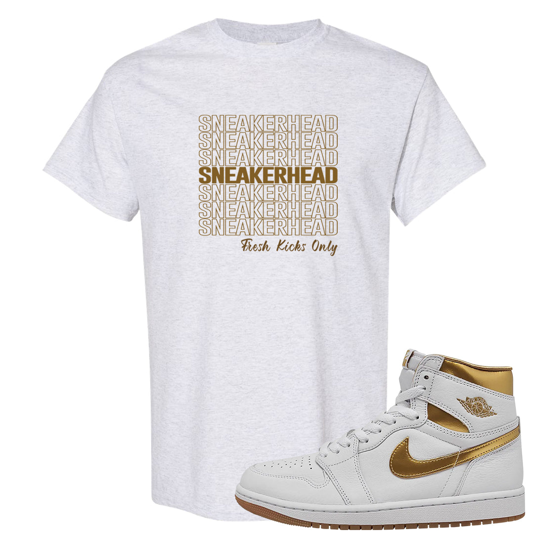 Metallic Gold Retro 1s T Shirt | Thank You Sneakers, Ash