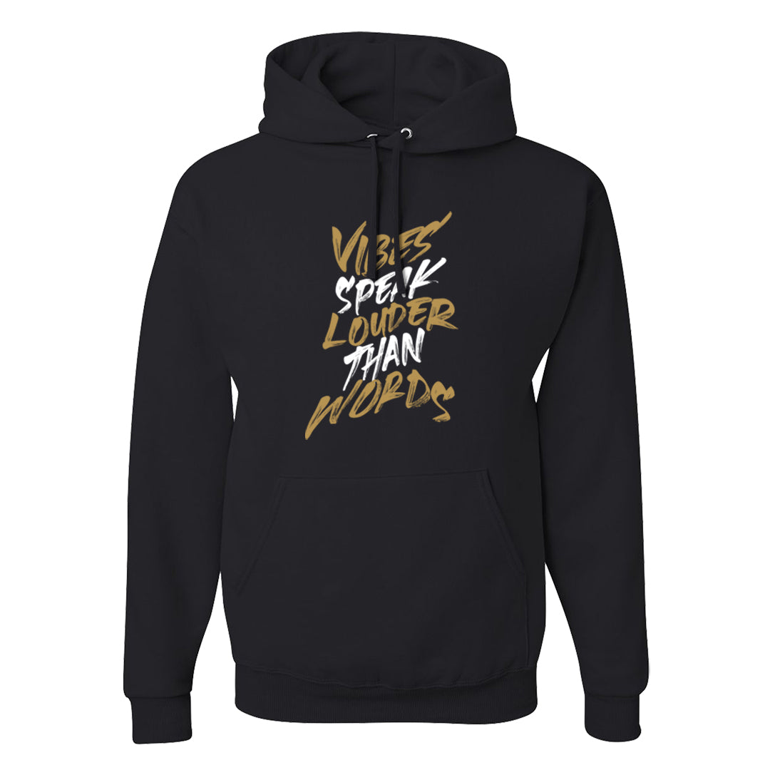 Metallic Gold Retro 1s Hoodie | Vibes Speak Louder Than Words, Black