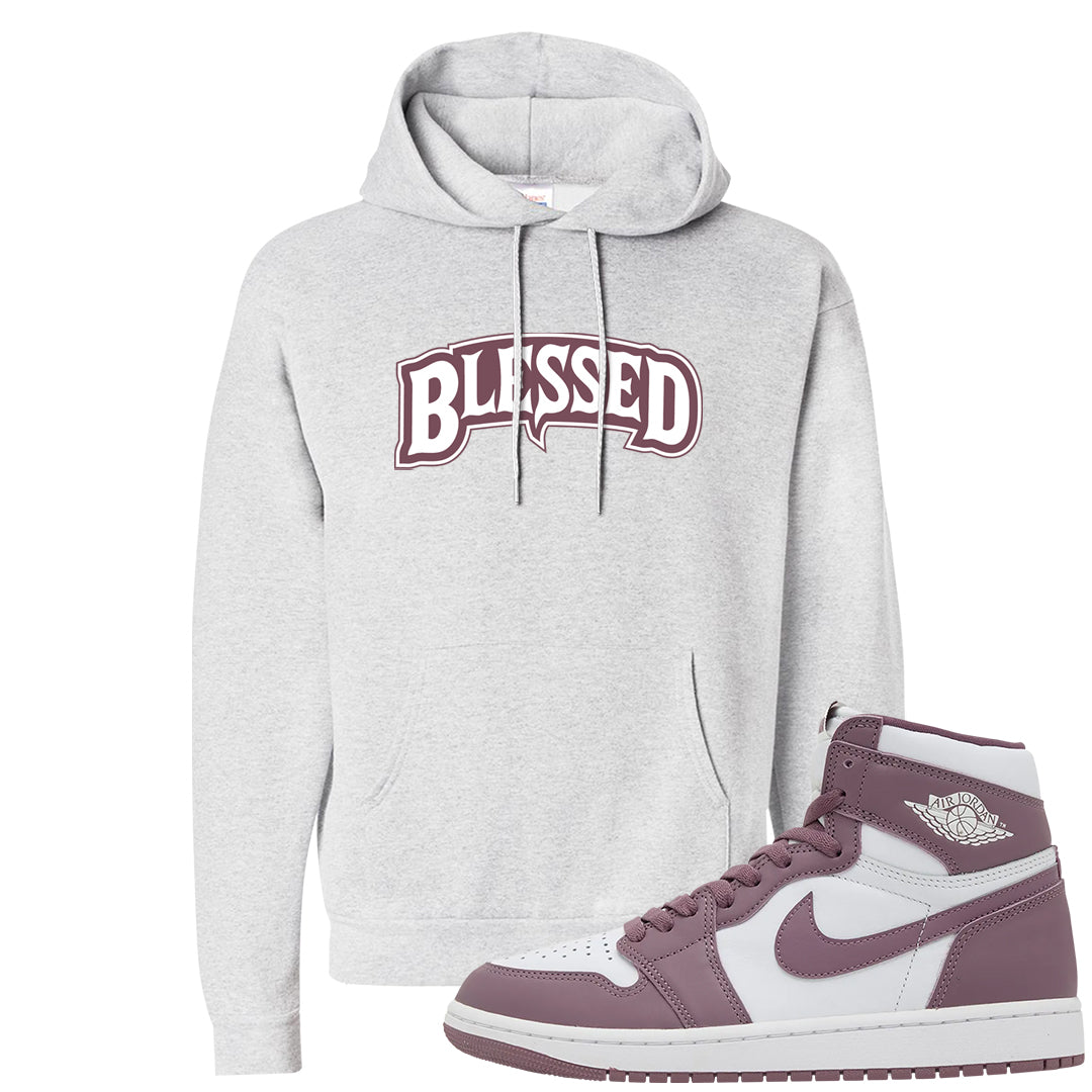 Sky J Mauve 1s Hoodie | Blessed Arch, Ash