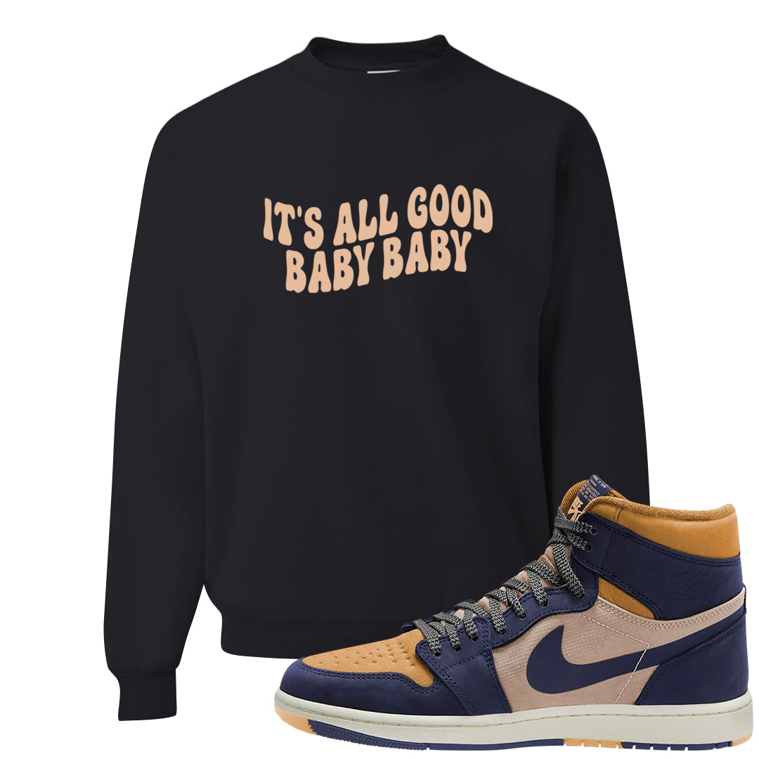 Sky J Purple 1s Crewneck Sweatshirt | All Good Baby, Black