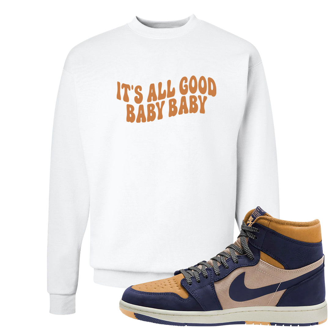Sky J Purple 1s Crewneck Sweatshirt | All Good Baby, White