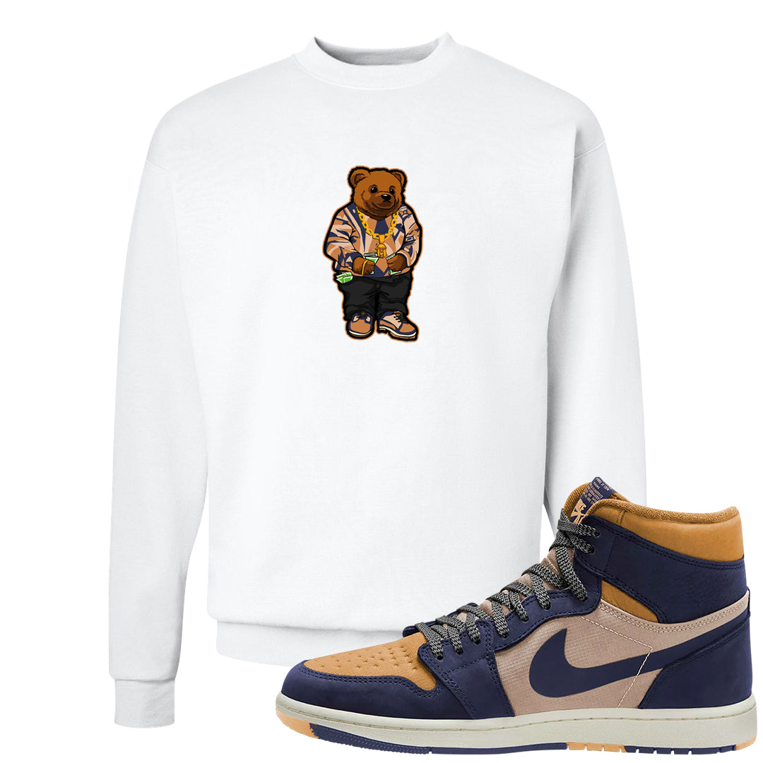 Sky J Purple 1s Crewneck Sweatshirt | Sweater Bear, White