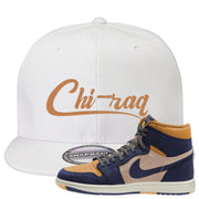 Sky J Purple 1s Snapback Hat | Chiraq, White