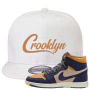 Sky J Purple 1s Snapback Hat | Crooklyn, White