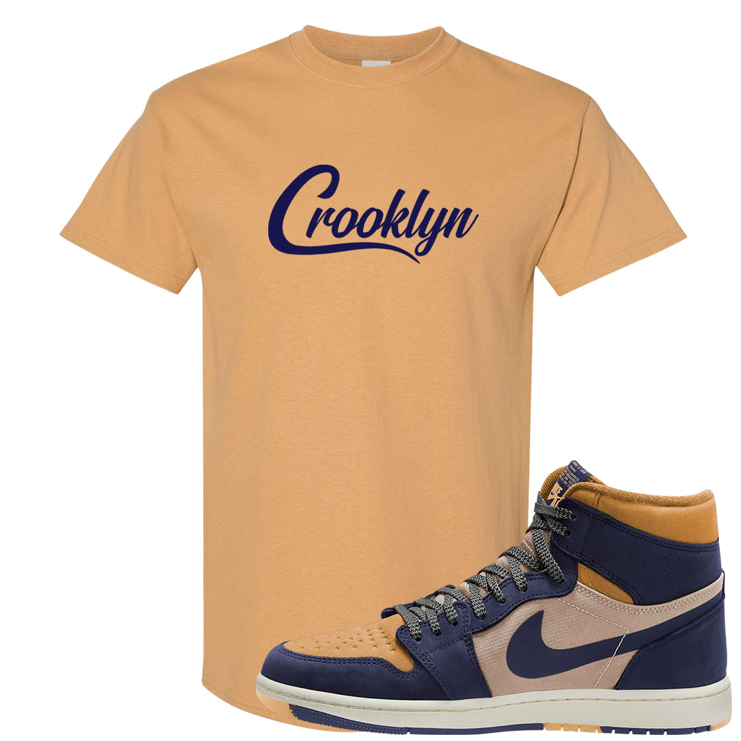 Sky J Purple 1s T Shirt | Crooklyn, Old Gold