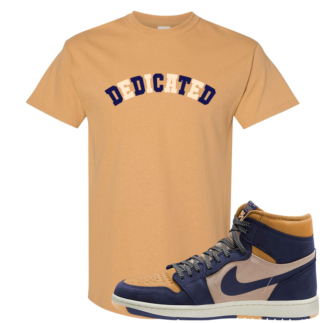 Sky J Purple 1s T Shirt | Dedicated, Old Gold