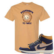 Sky J Purple 1s T Shirt | Remember To Smile, Old Gold