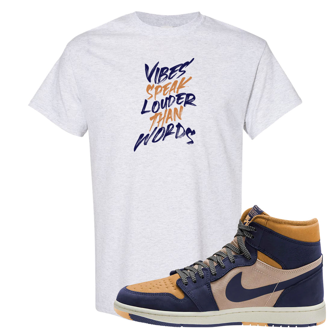 Sky J Purple 1s T Shirt | Vibes Speak Louder Than Words, Ash