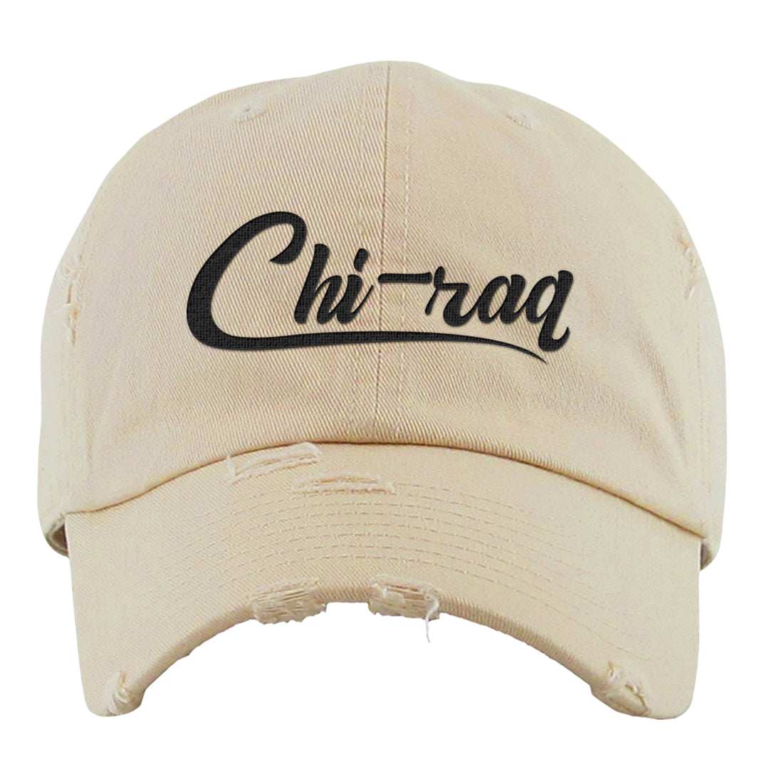 Vibrations of Naija 1s Distressed Dad Hat | Chiraq, Ivory