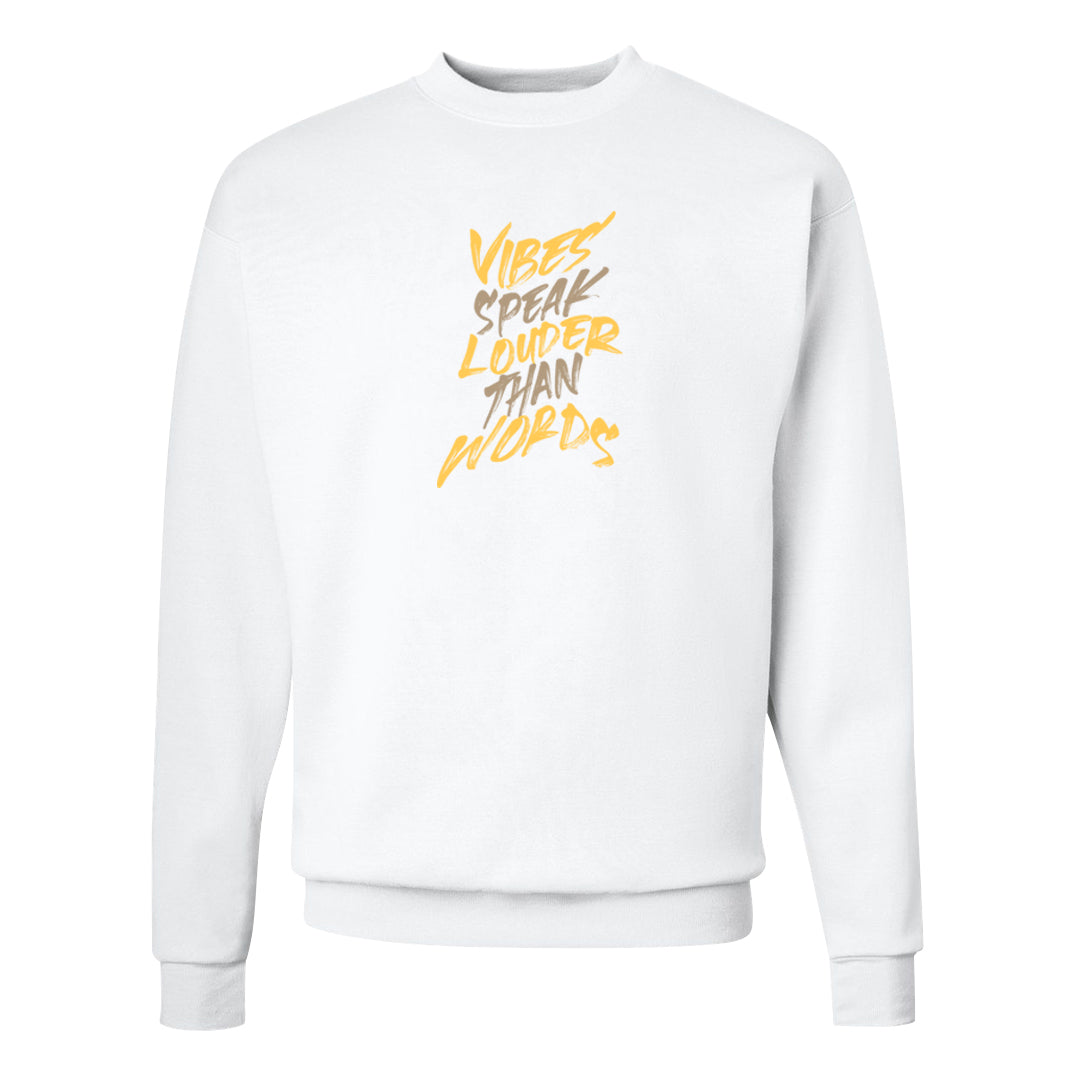 Vibrations of Naija 1s Crewneck Sweatshirt | Vibes Speak Louder Than Words, White