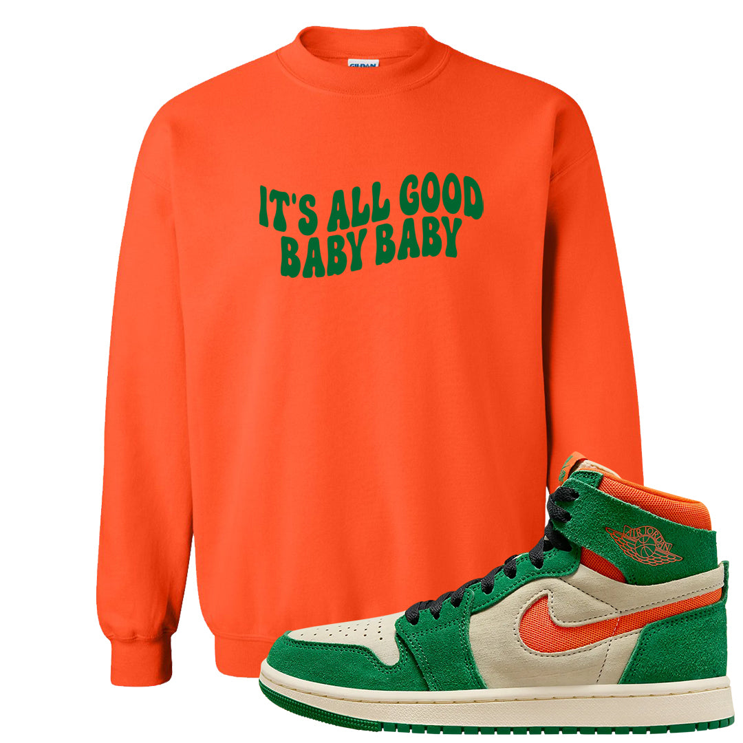 Orange Blaze Zoom 1s Crewneck Sweatshirt | All Good Baby, Orange