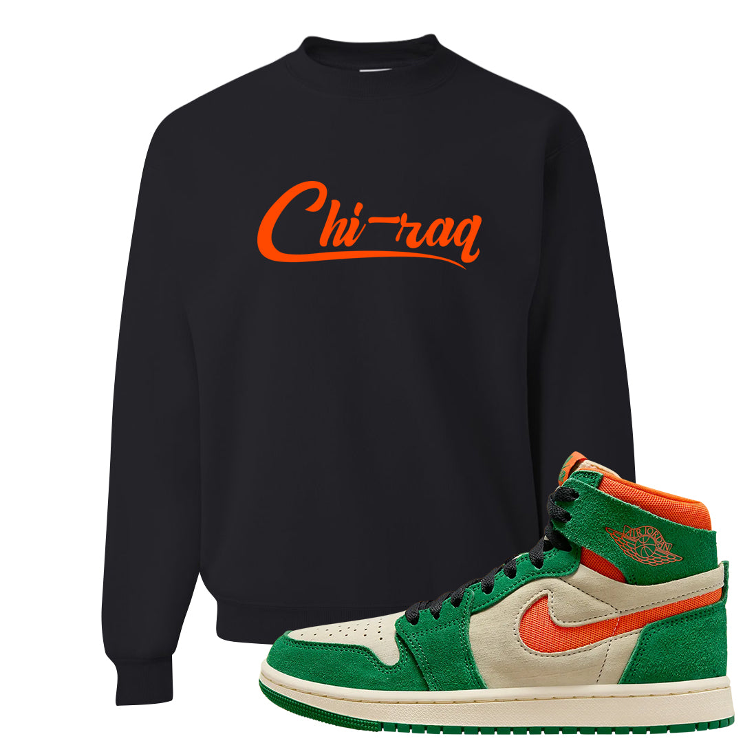 Orange Blaze Zoom 1s Crewneck Sweatshirt | Chiraq, Black